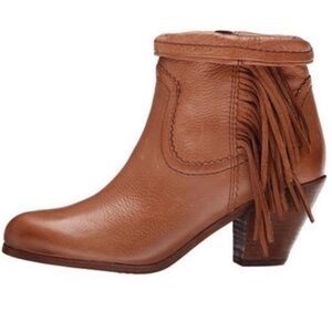 Sam Edelman Leather Ankle Boots with Fringe